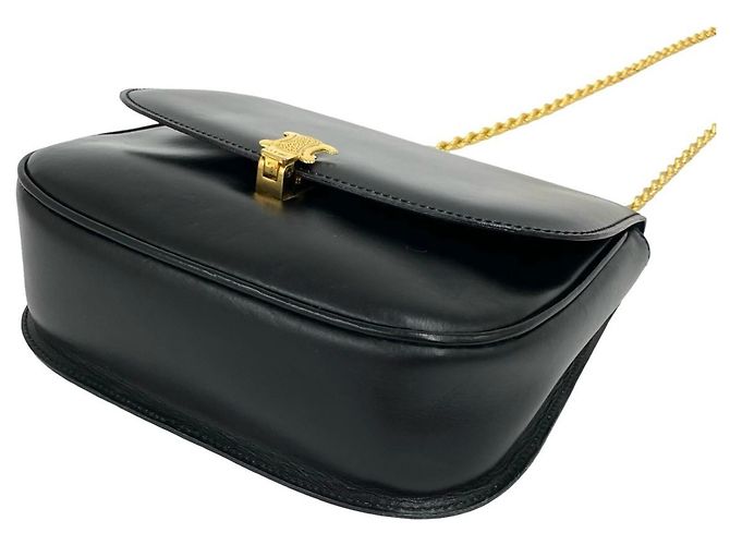 Céline Borsa a tracolla in pelle Celine Triomphe Logo Nero - vista 8