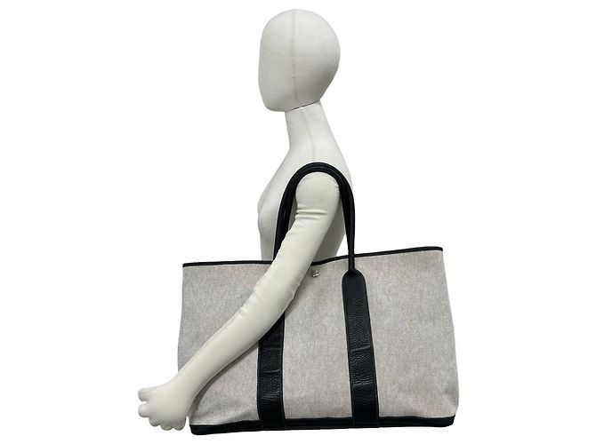Hermès Borsa Tote Hermes Garden Party GM Marrone Nero - vista 2