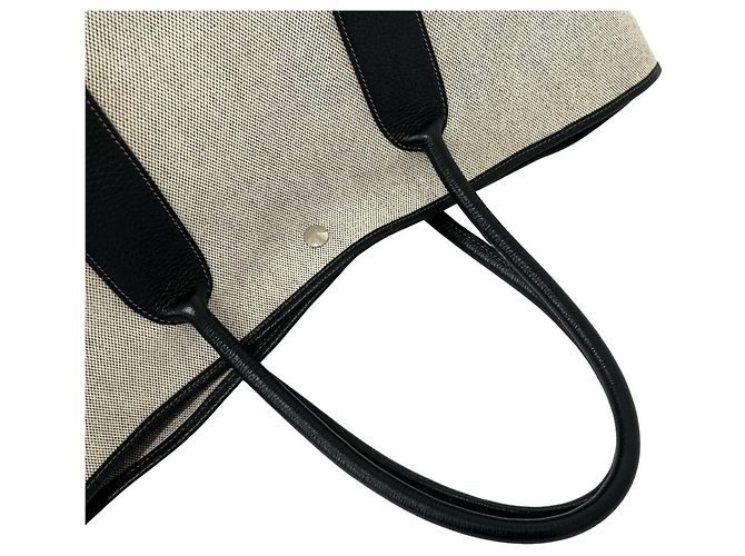 Hermès Borsa Tote Hermes Garden Party GM Marrone Nero - vista 4