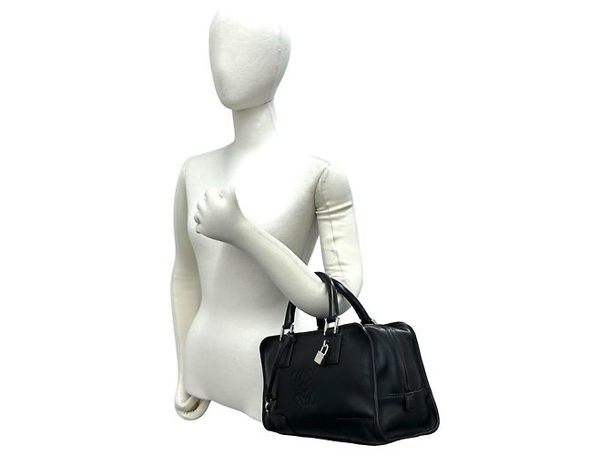 Loewe Amazona 28 Anagram Logo Lederhandtasche Schwarz - Ansicht 2