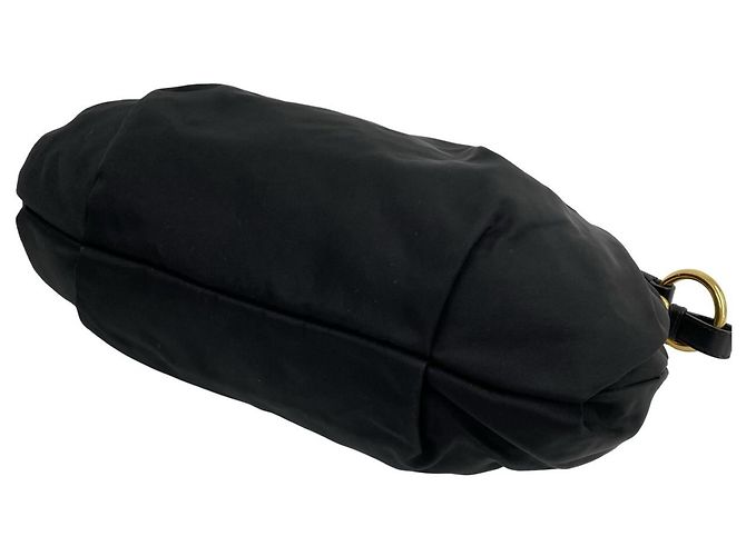 Borsa in nylon Tessuto e pelle con logo triangolare Prada Nero - vista 8