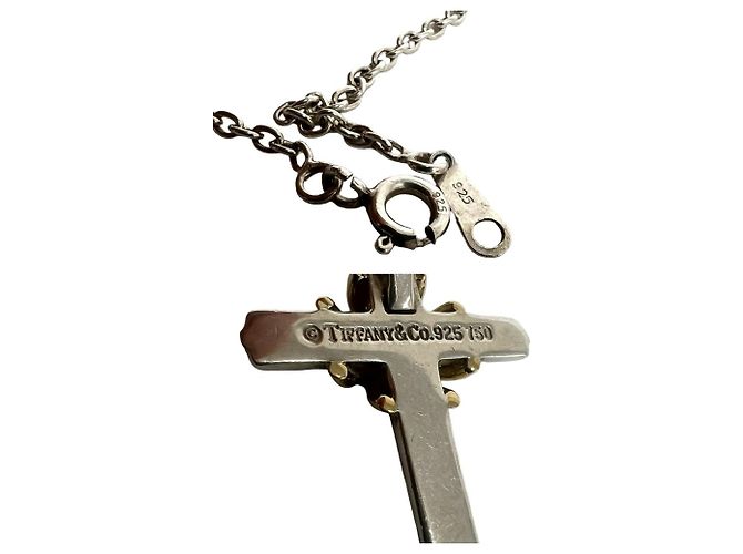 Tiffany & Co Collana Croce Tiffany Signature Argento D'oro - vista 3