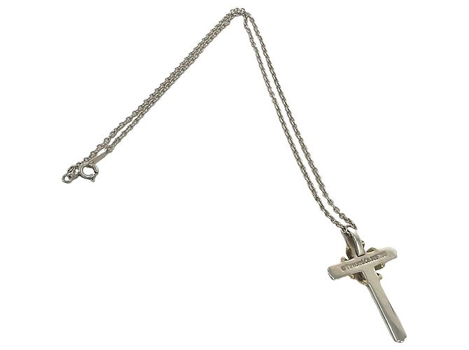 Tiffany & Co Collana Croce Tiffany Signature Argento D'oro - vista 6