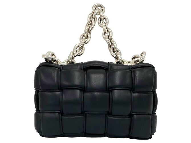 Sac à épaule en cuir Bottega Veneta Padded Cassette avec chaîne Noir - vue 3