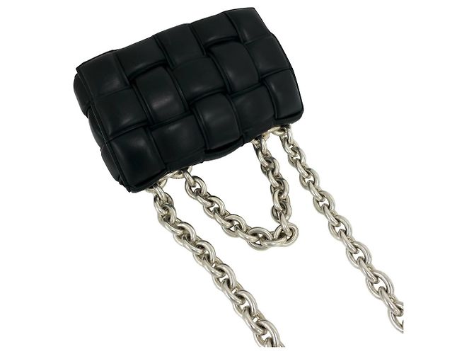Sac à épaule en cuir Bottega Veneta Padded Cassette avec chaîne Noir - vue 4
