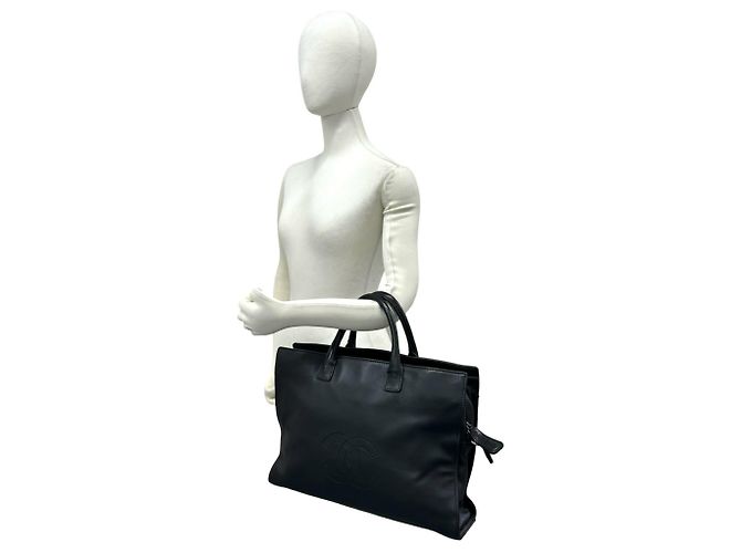 Chanel Coco Mark Handtasche aus Leder Schwarz - Ansicht 2