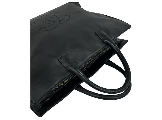 Chanel Coco Mark Handtasche aus Leder Schwarz - Ansicht 4