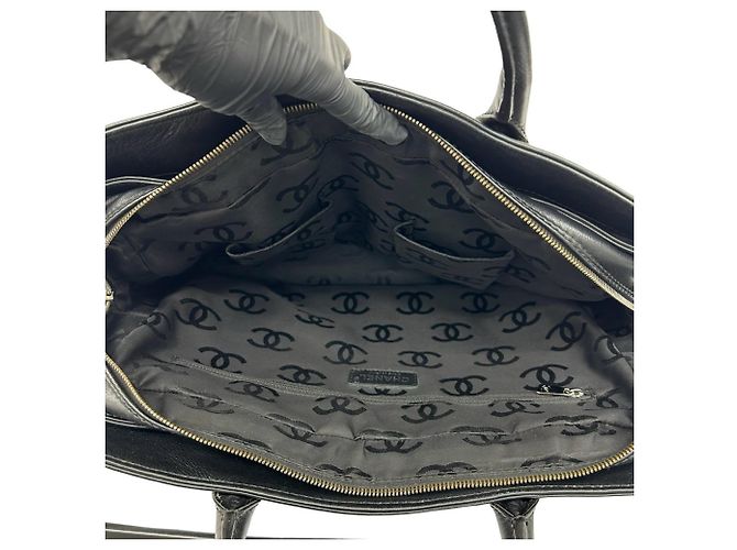 Chanel Coco Mark Handtasche aus Leder Schwarz - Ansicht 9