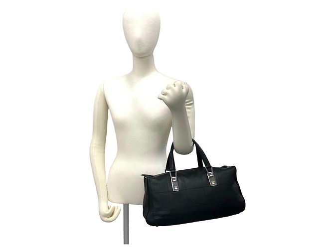 Mini borsa Boston Chanel in pelle nera Nero - vista 2