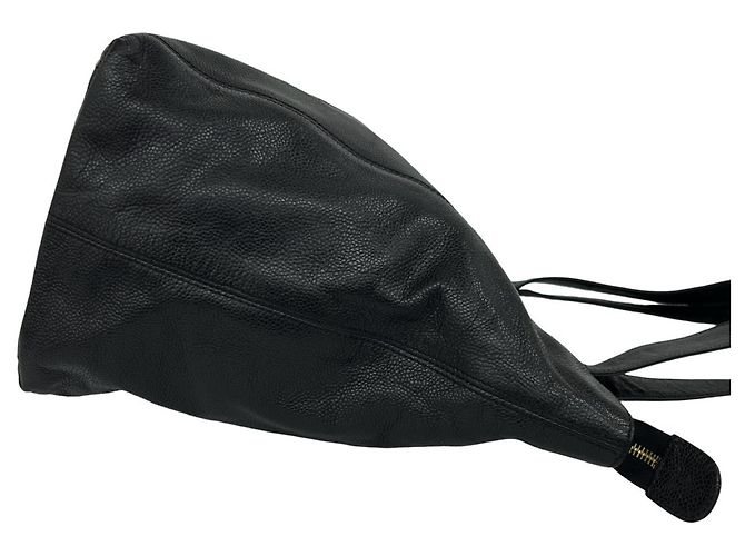 Borsa Tote CHANEL Vintage Coco Mark in pelle caviar Nero - vista 6