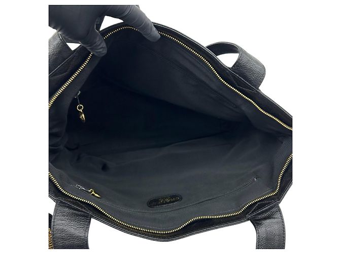 Borsa Tote CHANEL Vintage Coco Mark in pelle caviar Nero - vista 9