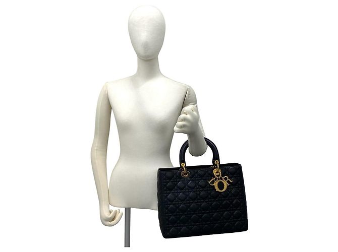 Borsa Christian Dior Lady Cannage in pelle trapuntata Nero - vista 2