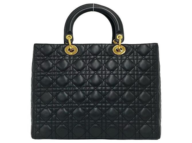 Borsa Christian Dior Lady Cannage in pelle trapuntata Nero - vista 3
