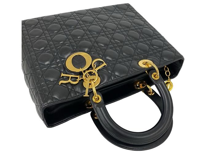 Borsa Christian Dior Lady Cannage in pelle trapuntata Nero - vista 4