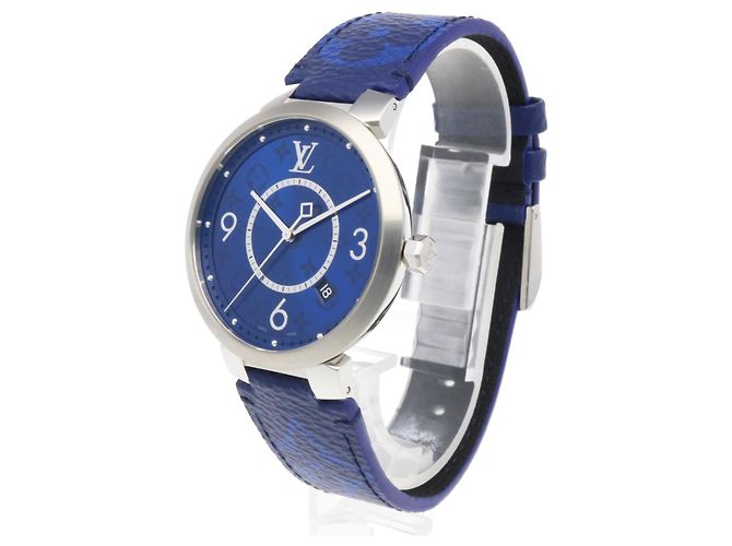 Relógio Louis Vuitton Tambour Slim Monogram Cobalt GM - vista 3
