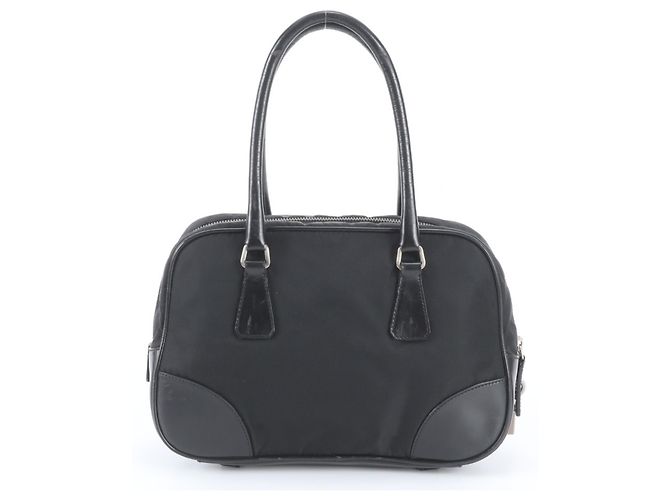 Tote Borsa a mano Prada Tessuto Nylon con logo triangolare nero - vista 3