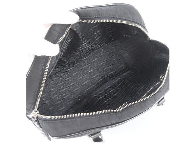 Tote Borsa a mano Prada Tessuto Nylon con logo triangolare nero - vista 7