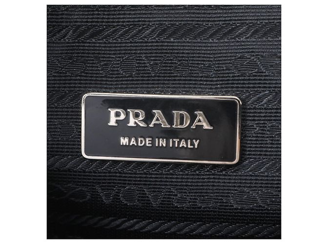 Tote Borsa a mano Prada Tessuto Nylon con logo triangolare nero - vista 8