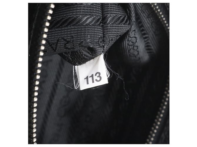 Tote Borsa a mano Prada Tessuto Nylon con logo triangolare nero - vista 9
