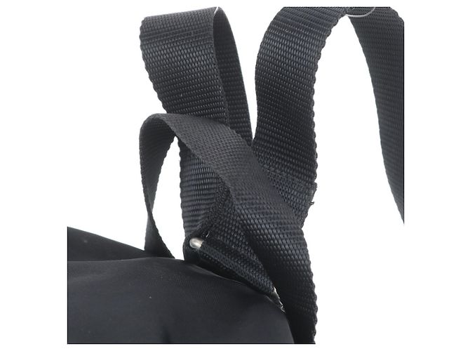 Prada Tessuto Nylon Triangle Logo Leather Backpack Black - view 2