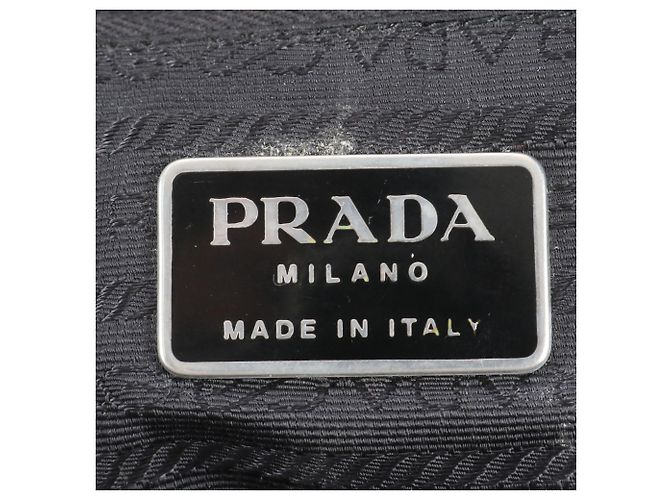 Prada Tessuto Nylon Triangle Logo Leather Backpack Black - view 8