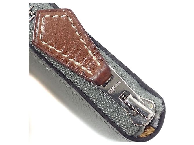 Hermès Monedero Hermes Azap Compact de seda Gris - vista 4