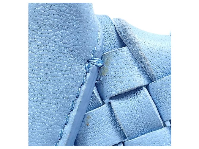 Borsa Bottega Veneta Intrecciato Mini Cabas Blu chiaro - vista 4