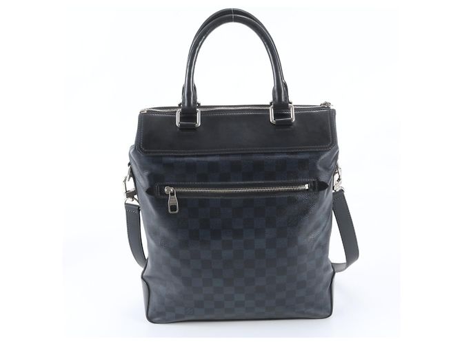 Louis Vuitton Damier Cobalt Greenwich 2-Way Shoulder/Tote Bag Nero Blu navy - vista 4