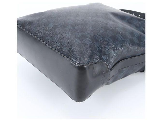Louis Vuitton Damier Cobalt Greenwich 2-Way Shoulder/Tote Bag Nero Blu navy - vista 5