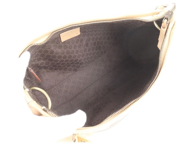 Borsa a tracolla Gucci 90699 in pelle beige - vista 7