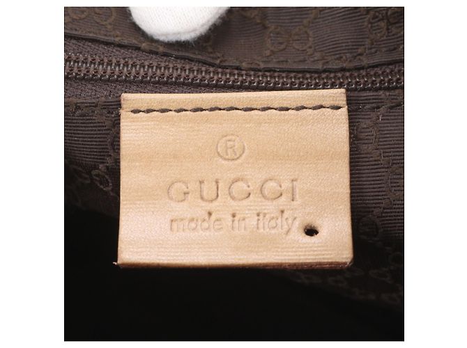 Borsa a tracolla Gucci 90699 in pelle beige - vista 8