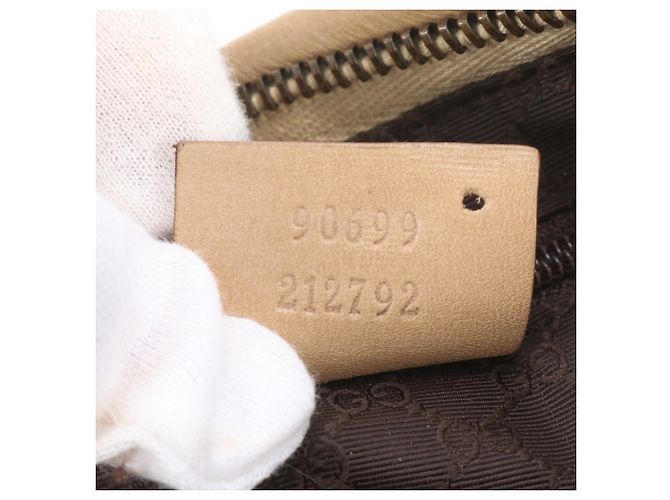 Borsa a tracolla Gucci 90699 in pelle beige - vista 9