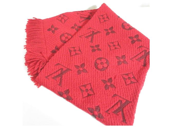 Louis Vuitton Echarpe Logomania Silk Blend Monogram Scarf Rosso - vista 3
