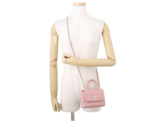 Coco Handle Mini borsa Chanel Matelassé Rosa - vista 4