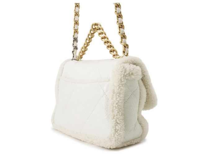 Borsa a tracolla Chanel con catena bianca Bianco - vista 2