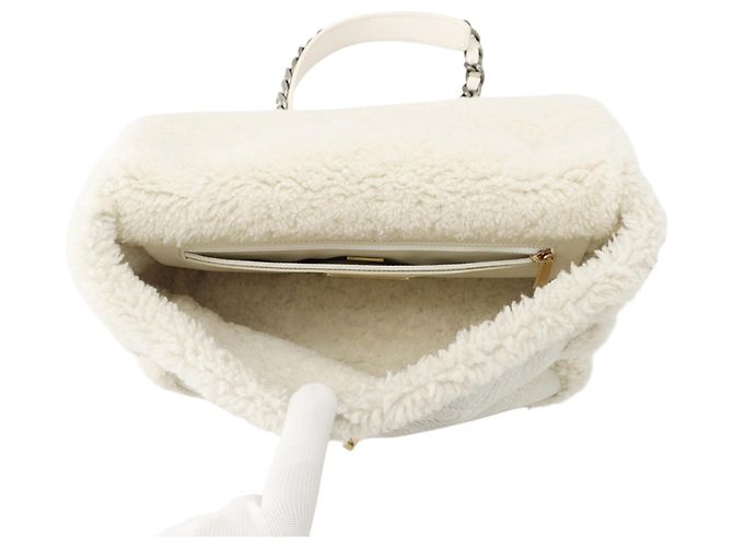 Borsa a tracolla Chanel con catena bianca Bianco - vista 7
