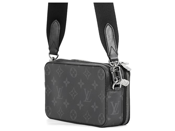 Portafoglio Louis Vuitton Monogram Eclipse Alpha Nero Monogramma - vista 2