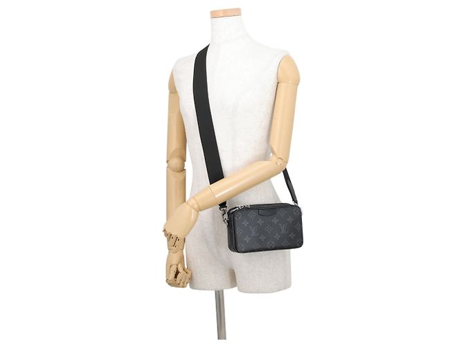 Portafoglio Louis Vuitton Monogram Eclipse Alpha Nero Monogramma - vista 4