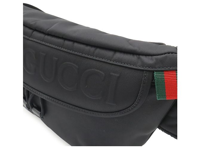 Piccolo borsello a cintura Gucci in nylon Nero - vista 7
