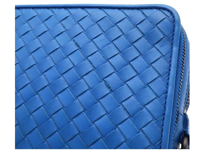 Borsa a pochette Bottega Veneta Intrecciato Blu - vista 10