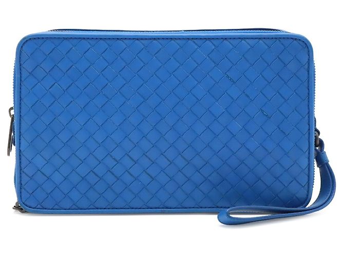 Borsa a pochette Bottega Veneta Intrecciato Blu - vista 2
