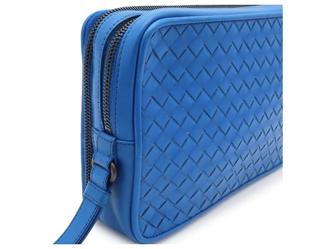 Borsa a pochette Bottega Veneta Intrecciato Blu - vista 5