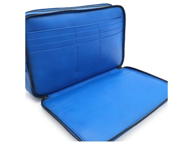 Borsa a pochette Bottega Veneta Intrecciato Blu - vista 7