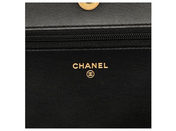 Chanel Coco Mark Boy Chain Wallet Shoulder Bag Black - view 6