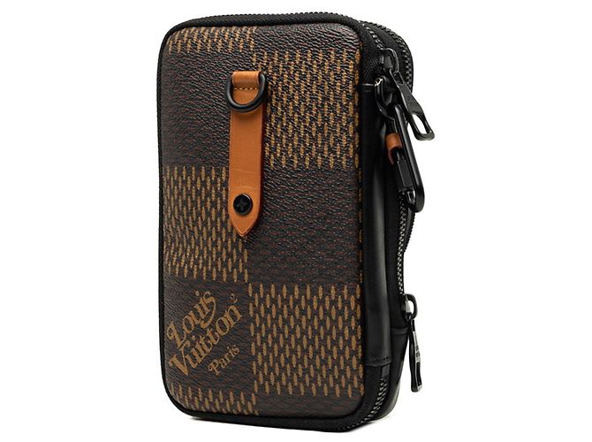 Louis Vuitton x NIGO Damier Giant Double Phone Pouch Marrone Damier ebene - vista 2