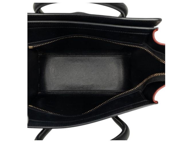Céline Borsa Celine Luggage Nano Tricolor Nero Rosso Beige - vista 5
