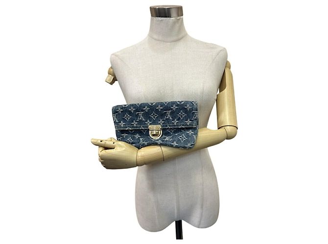 Louis Vuitton M95007 Pochette Plat Clutch Blu Monogramma - vista 12