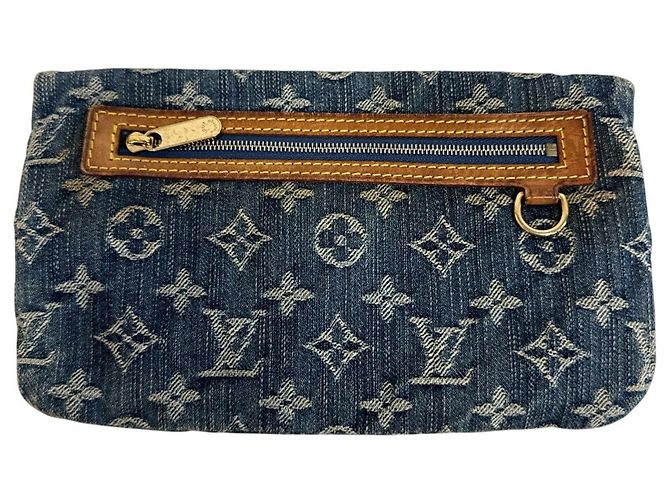 Louis Vuitton M95007 Pochette Plat Clutch Blu Monogramma - vista 2