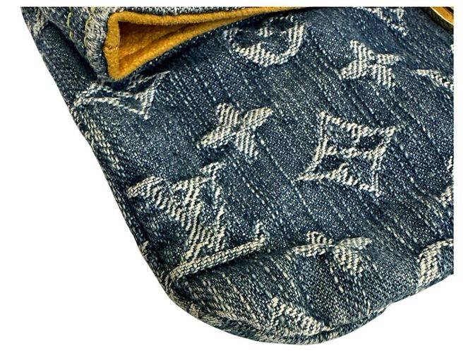 Louis Vuitton M95007 Pochette Plat Clutch Blu Monogramma - vista 3