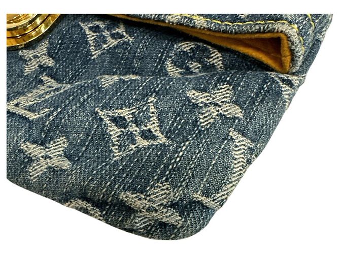 Louis Vuitton M95007 Pochette Plat Clutch Blu Monogramma - vista 4